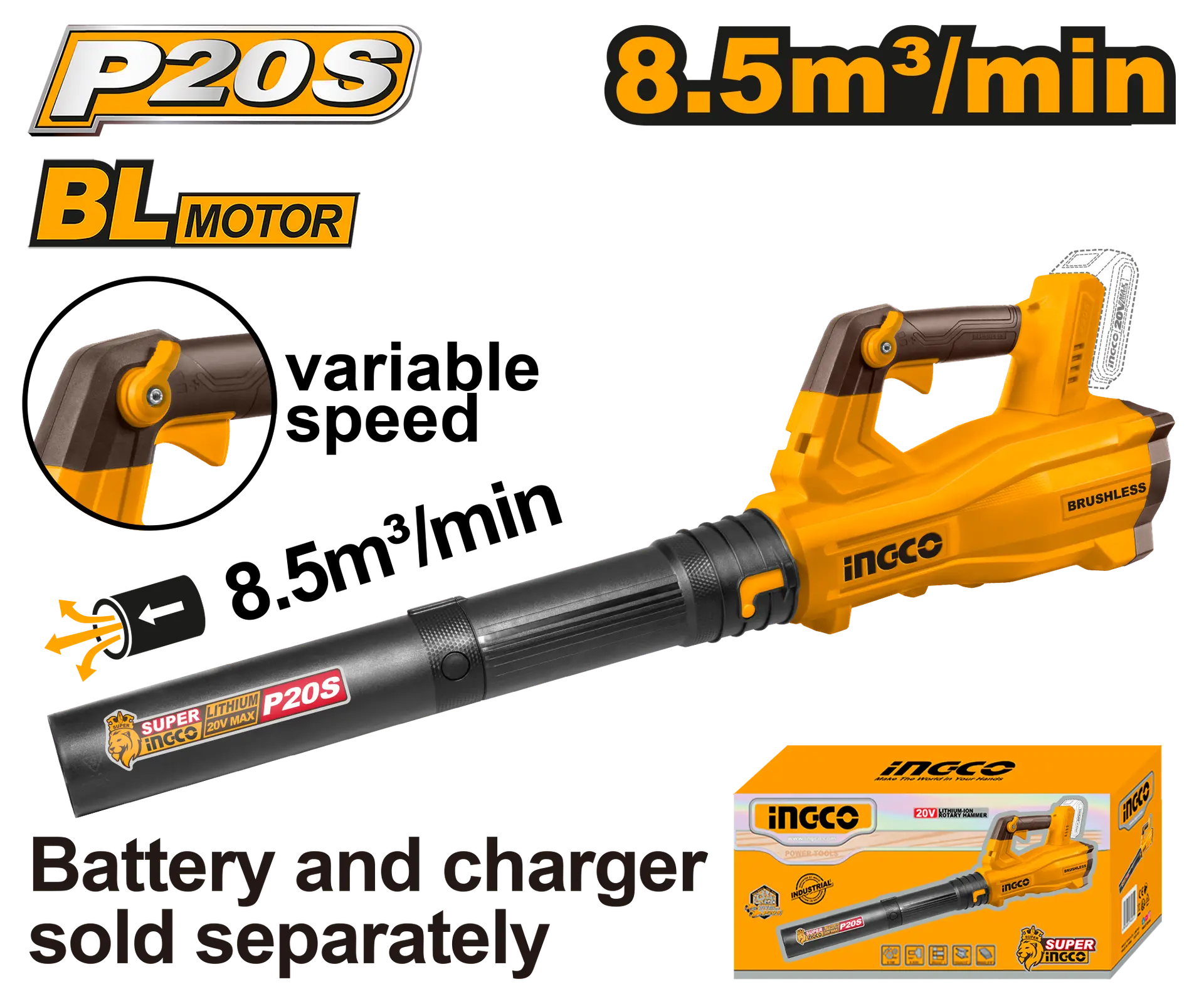 Suflanta de Frunze 20V Fara Baterie si Incarcator