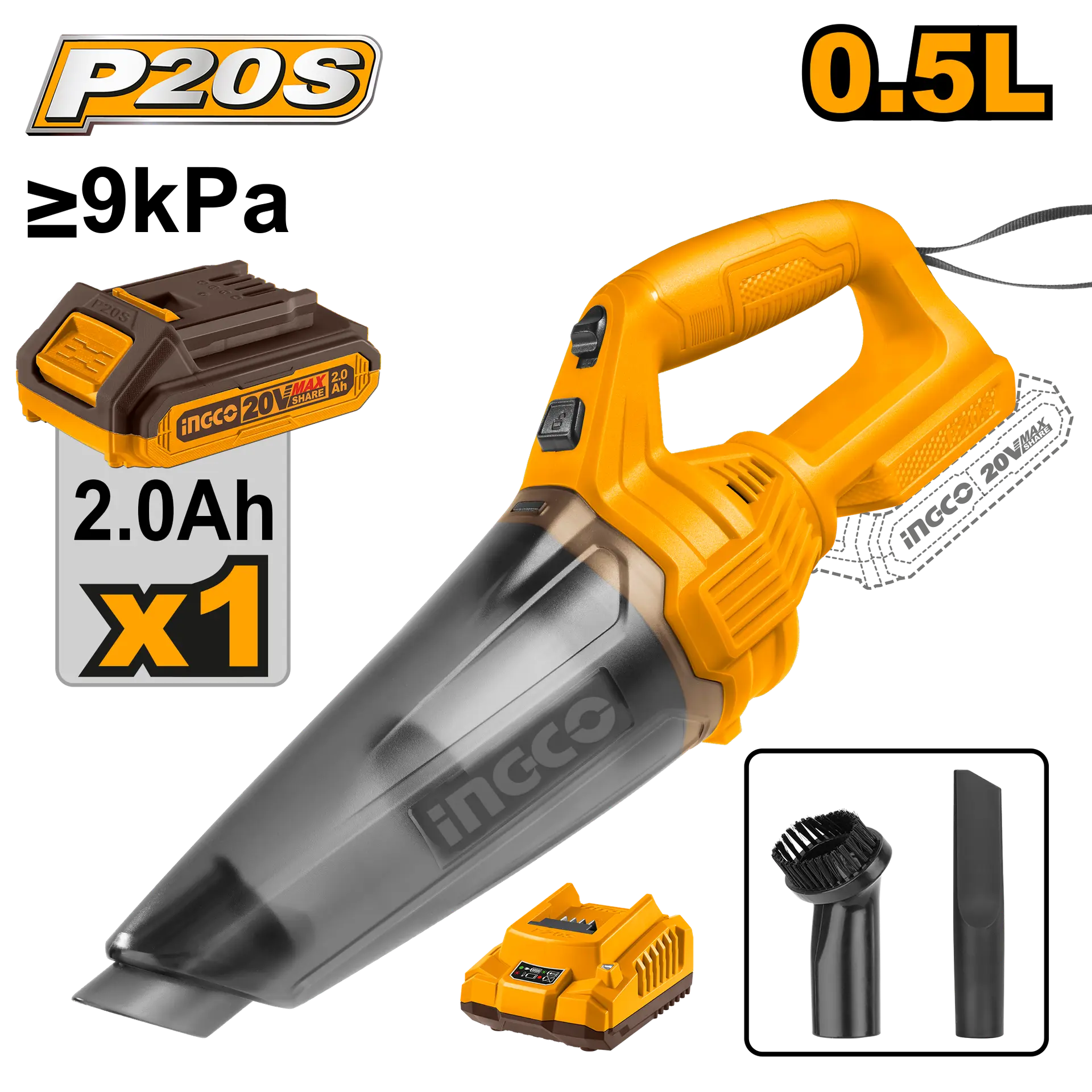 Aspirator de Mana 20V 0.5L Cu 1 Acumulator