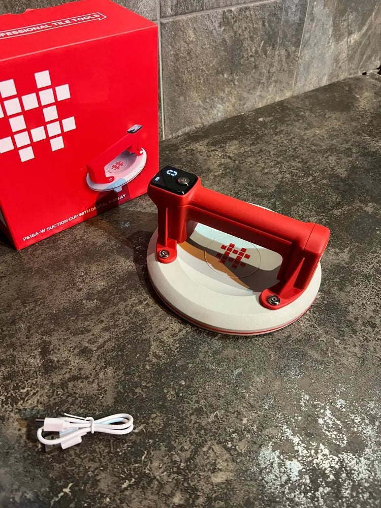 Ventuză electrică profesională Shijing cu vacuum digital, 220 kg (cauciuc alb), 220 mm