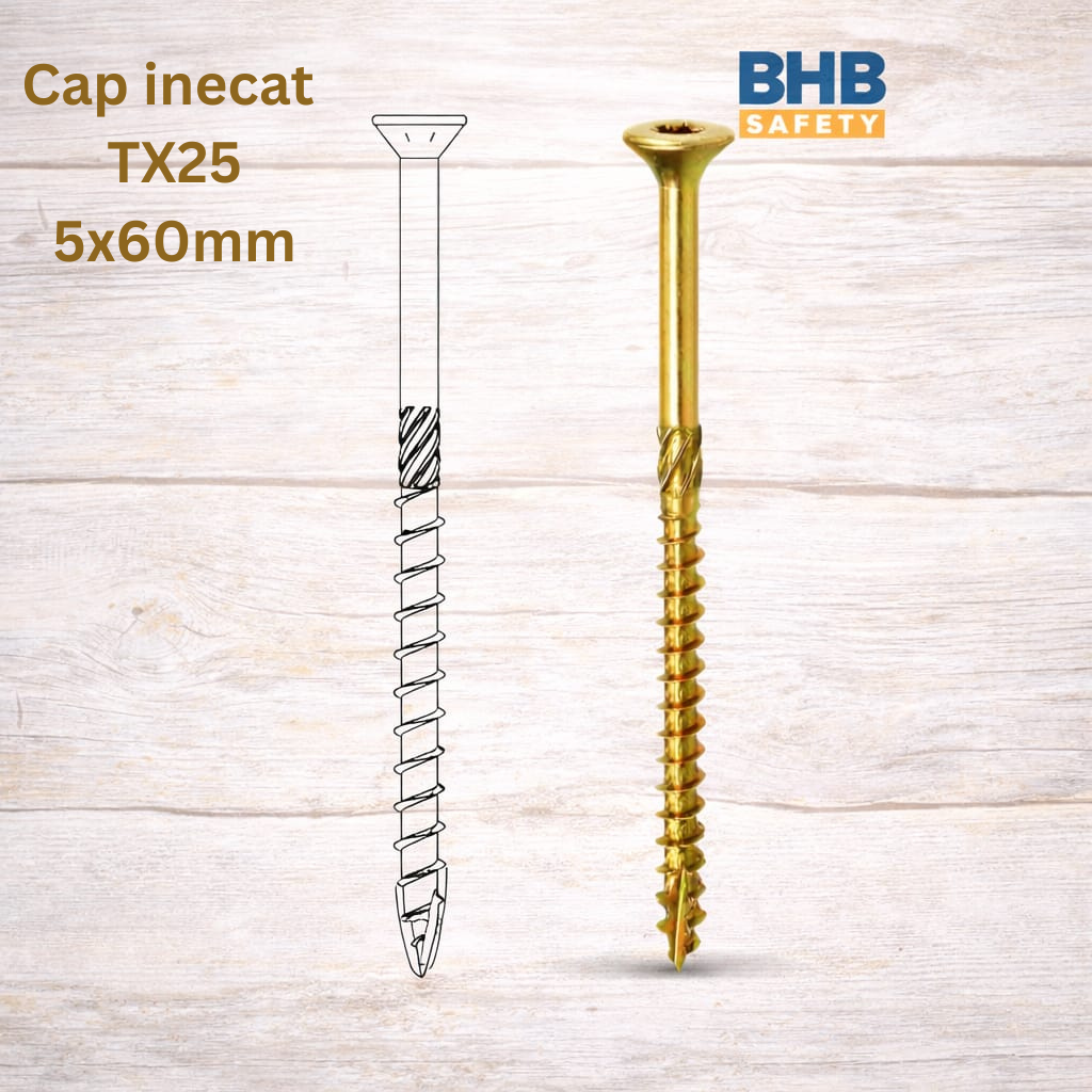 Suruburi lemn pentru dulgherie, cap inecat,TX25 - 5x60 mm 200buc/cutie