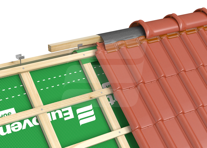 Roll-o-mat cu geotextil, 310mm culoare maro, RAL 8019