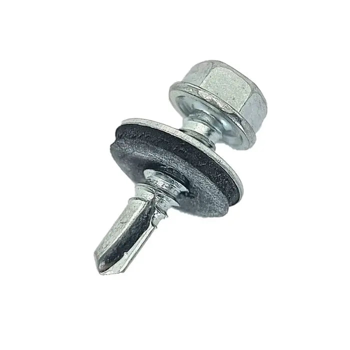Surub autoforant pentru tigla metalica/tabla, cap hexagonal, 14mm saiba EPDM cu cauciuc, 4.8x19mm Zincat- 250 buc/cutie