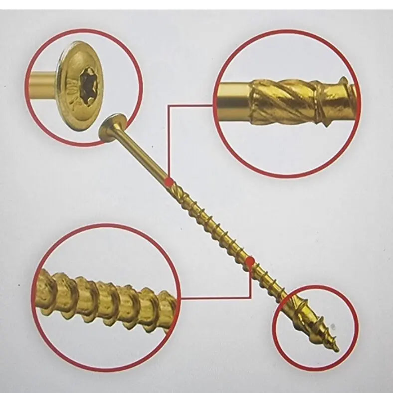 Surub pentru dulgherie, cap plat, TX30 - 6x180 mm 100buc/cutie