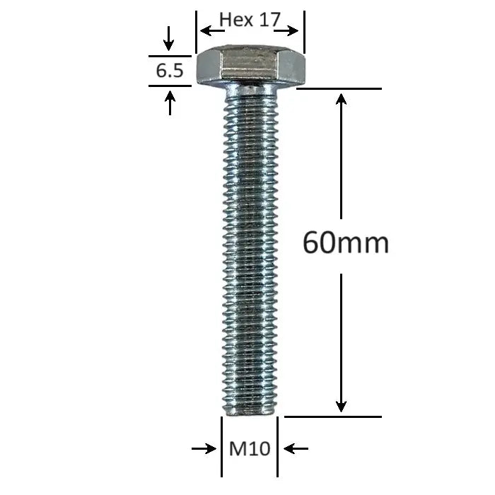 Surub Filet Metric M10x60mm Cap Hexagonal DIN 933 Gr.8.8 – 50buc/cutie