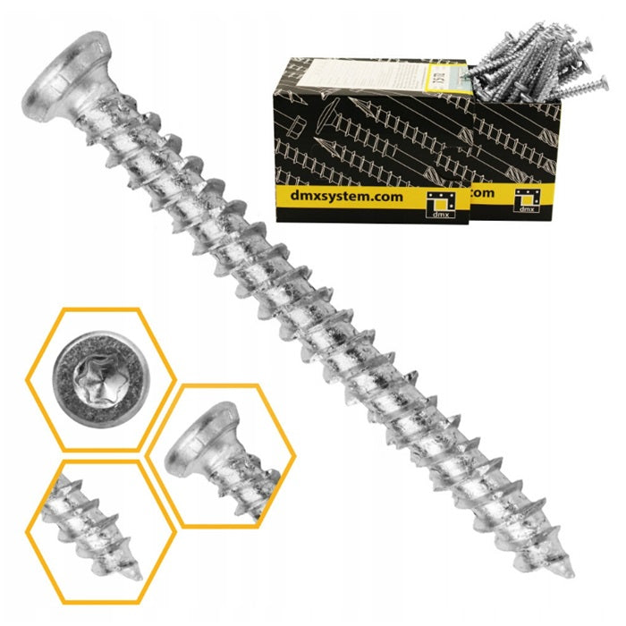 Surub Montaj Ferestre Argintiu 7.5×202 – 100buc/cutie