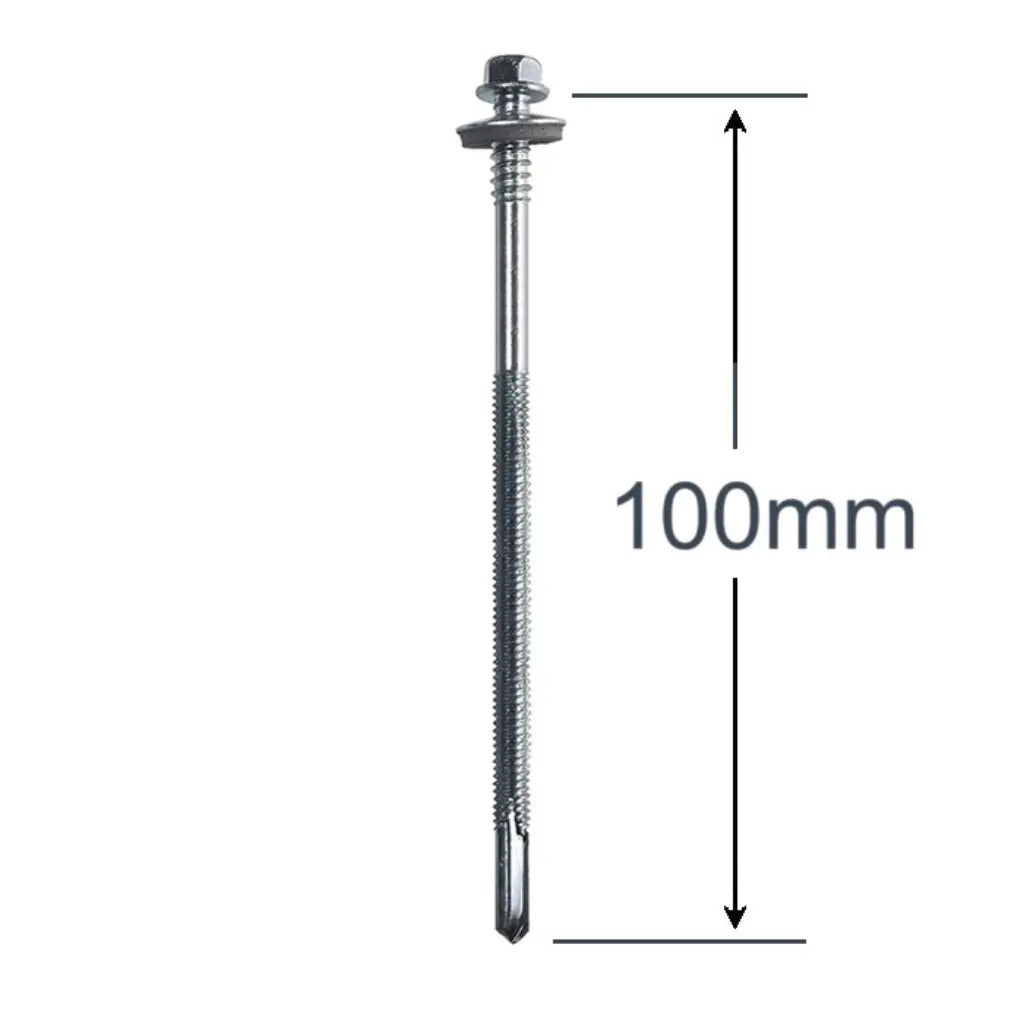 Surub Panou Sandwich autoforant, cu cap hexagonal, saiba si garnitura, Zincat 6.3/5.5, 100mm 50 bucati/cutie