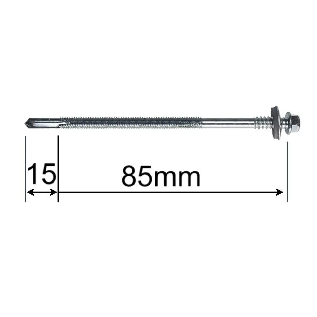 Surub Panou Sandwich autoforant, cu cap hexagonal, saiba si garnitura, Zincat 6.3/5.5, 100mm 50 bucati/cutie