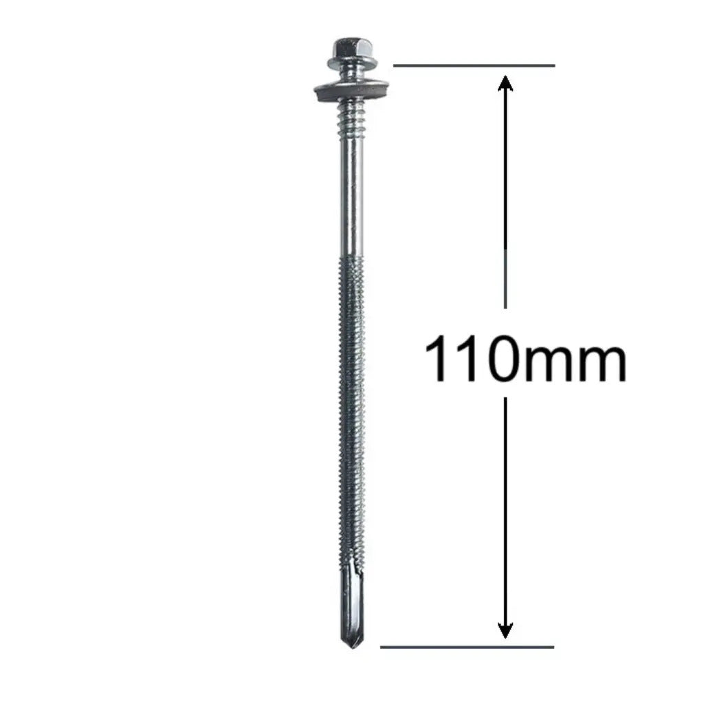 Surub Panou Sandwich autoforant, cu cap hexagonal, saiba si garnitura, Zincat 6.3/5.5, 110mm 50 bucati/cutie