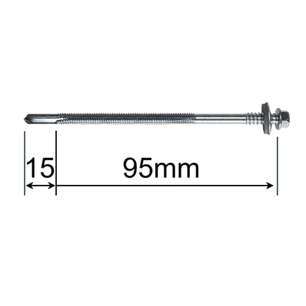 Surub Panou Sandwich autoforant, cu cap hexagonal, saiba si garnitura, Zincat 6.3/5.5, 110mm 50 bucati/cutie