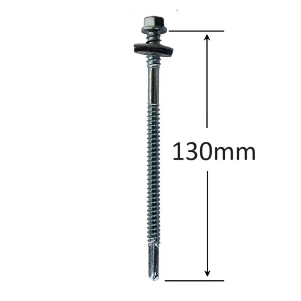 Surub Panou Sandwich autoforant, cu cap hexagonal, saiba si garnitura, Zincat 6.3/5.5, 130mm 100 bucati/cutie (Copy)