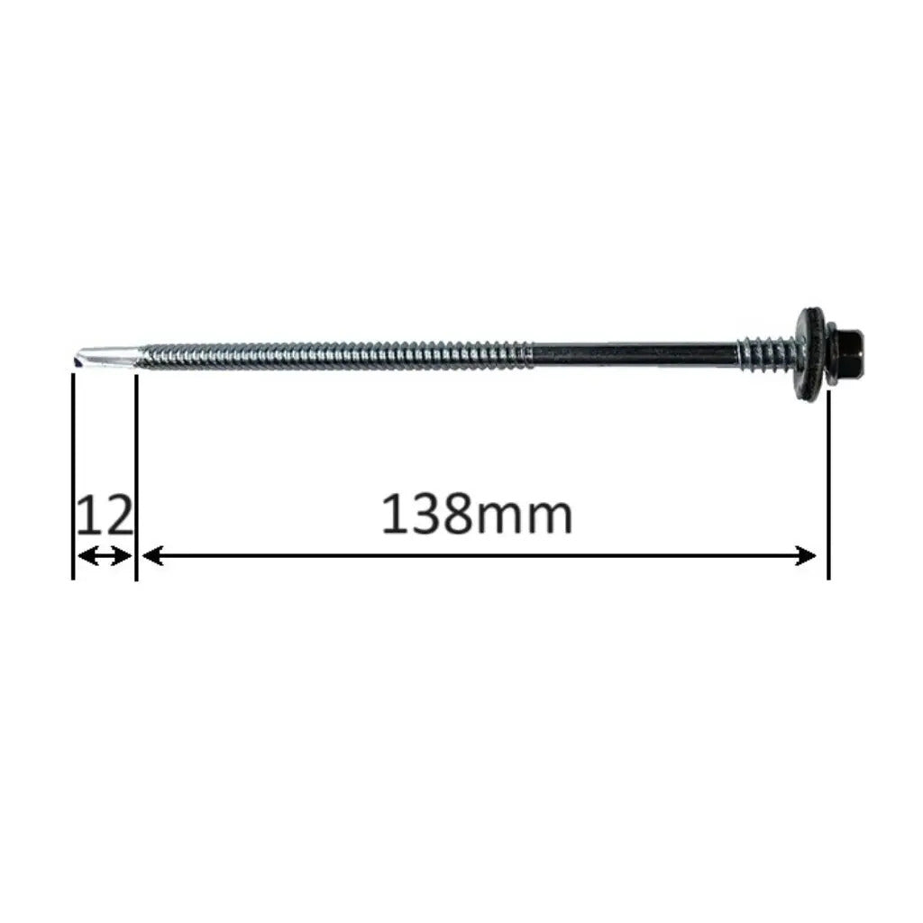 Surub Panou Sandwich autoforant, cu cap hexagonal, saiba si garnitura, Zincat 6.3/5.5, 150mm 100 bucati/cutie