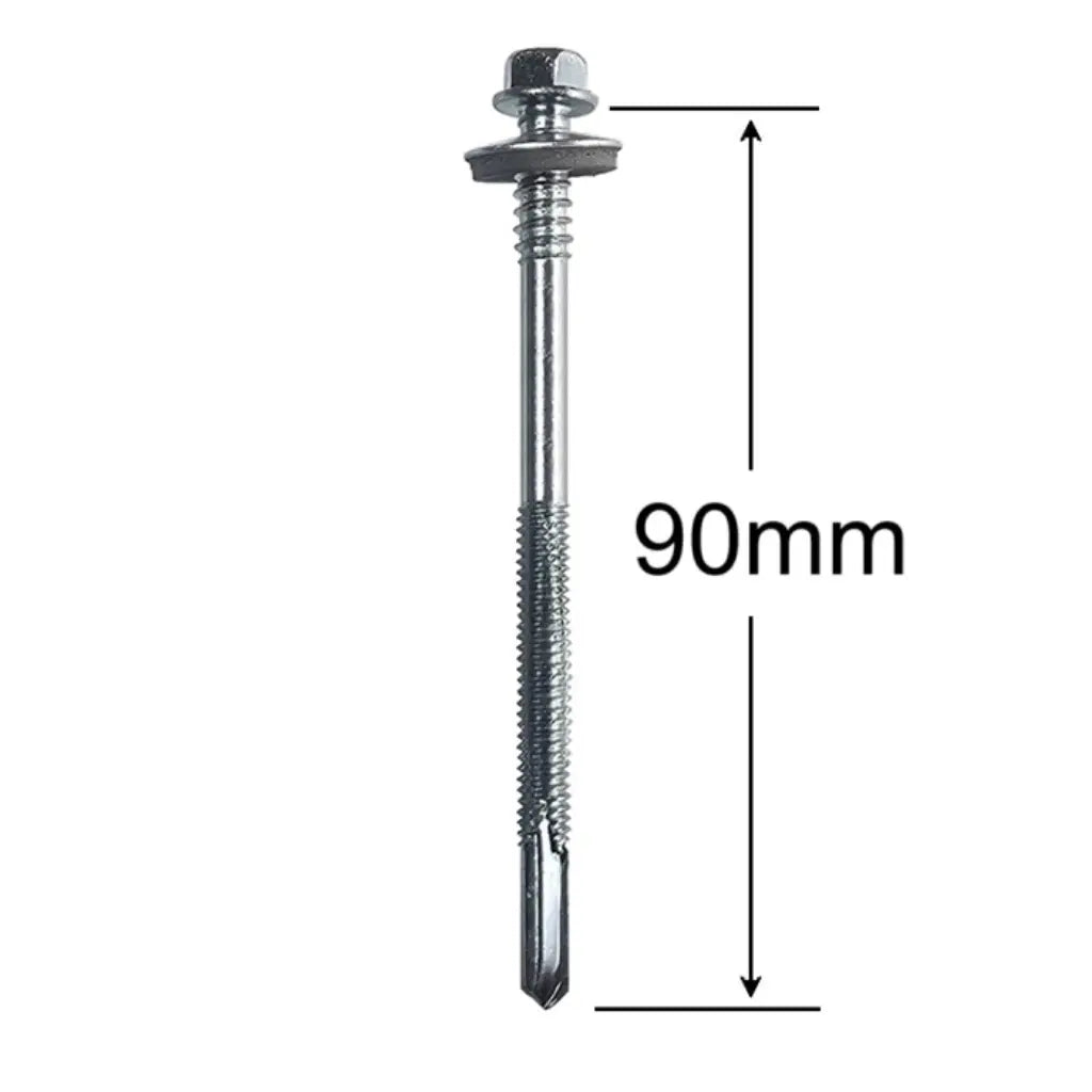 Surub Panou Sandwich autoforant, cu cap hexagonal, saiba si garnitura, Zincat 6.3/5.5, 90mm 50 bucati/cutie