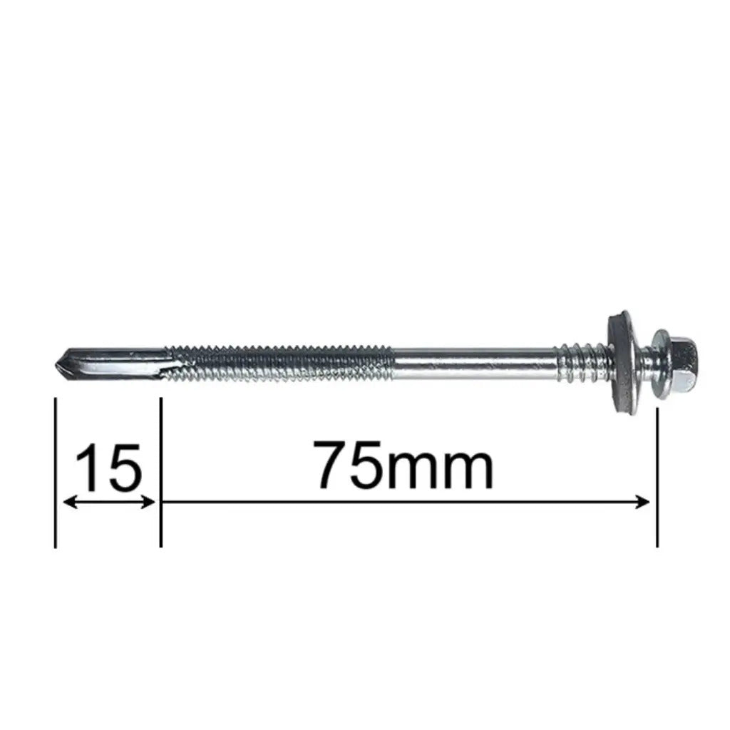 Surub Panou Sandwich autoforant, cu cap hexagonal, saiba si garnitura, Zincat 6.3/5.5, 90mm 50 bucati/cutie