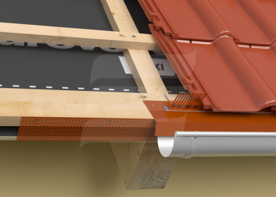 Banda aerisire streasina, culoare caramiziu,100mm inaltime,5ml RAL8004