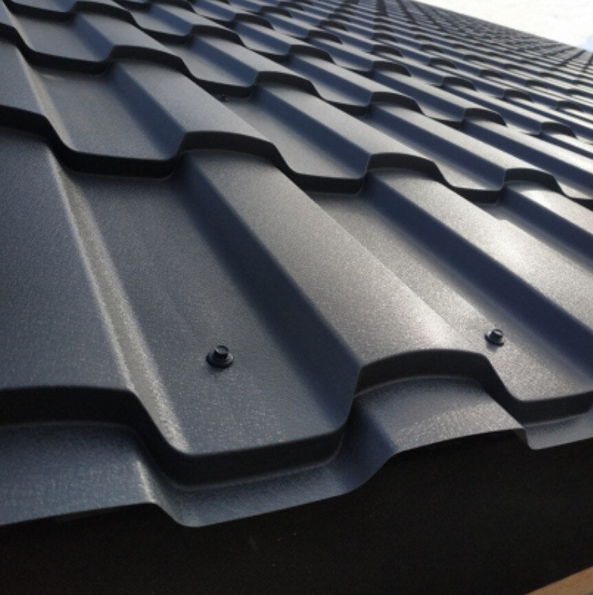 Surub autoforant pentru tigla metalica/tabla, cap hexagonal, 14mm saiba EPDM cu cauciuc, 4.8x19mm RAL 7016 Gri Antracit- 250 buc/cutie