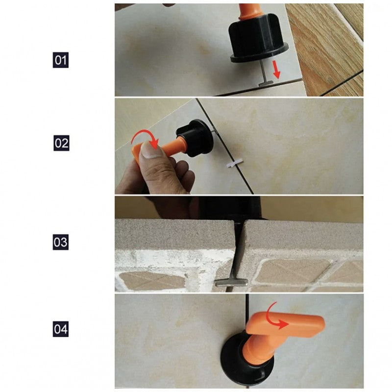 Sistem nivelare gresie , 50 de tije refolosibile , rost 1,5 mm , Top