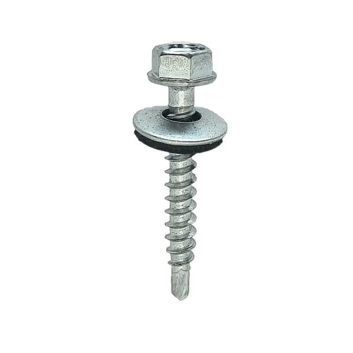 Surub autoforant pentru tigla metalica/tabla, cap hexagonal, 14mm saiba EPDM cu cauciuc, 4.8x35mm Zincat- 250 buc/cutie